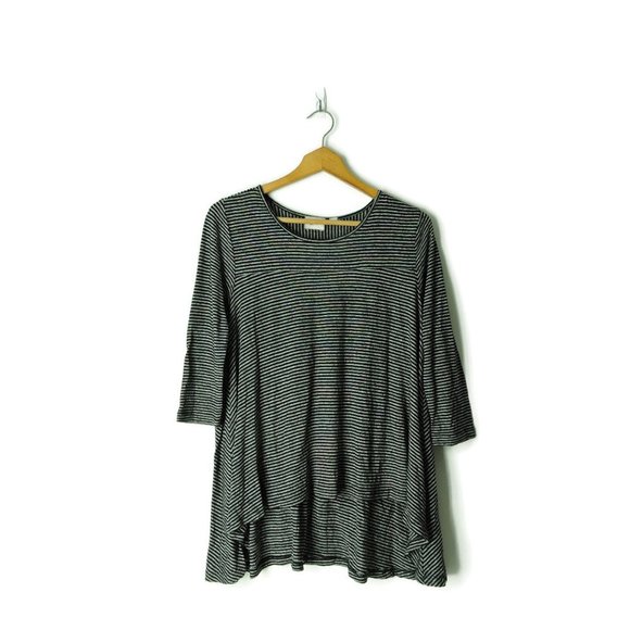 Postmark for Anthropologie black gray striped swing tee size S - Picture 2 of 8